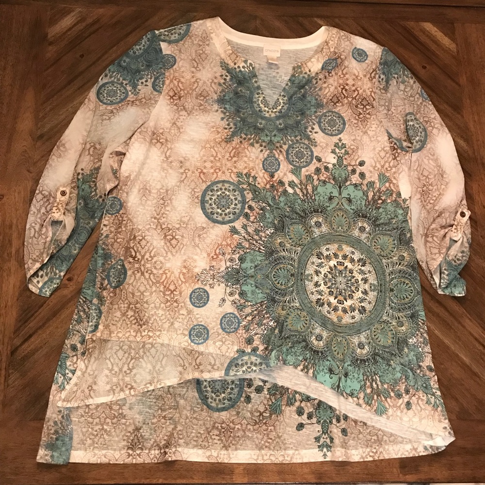 Chico’s Patterned 3/4 Sleeve Blouse